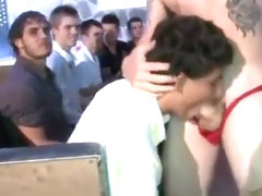 Hungry mouths fed by male stripper cock