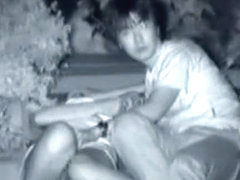 Hidden cam video of an Asian couple having hot sex in public