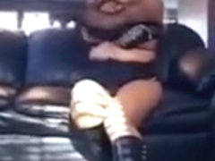 chubby blonde tranny playing