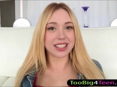 Blonde Teen Lucy Tyler Sucked Big Cock and Balls Before Fucked