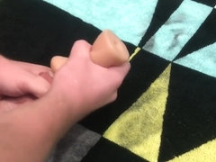 Lubed up cock destroys pocket pussy!