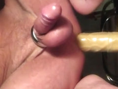 Cum Load after Prostate Massaging with Huge Dildo