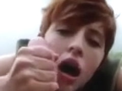 Ryanne blows outdoors