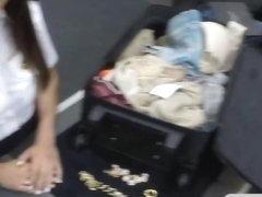 Amatuer latina stewardess gets banged at the pawnshop