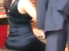 Sexy candid ass in satin dress