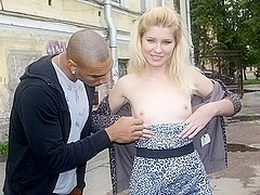 Hot outdoor fuck with a wicked golden-haired