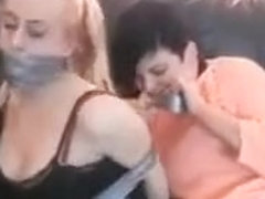 Girl duct taped gagged by girl