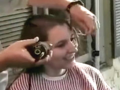 Beautiful woman headshave