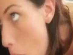 Beautiful burnette gives her boyrfriend a treat