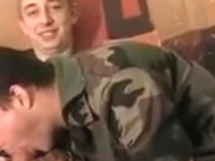 Cute boy fucks guy from the military