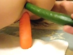 Girl casually inserted toy in pussy