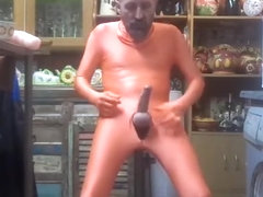 wanking off in my morph suit