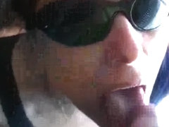 Italian wife with shades sucks and swallows