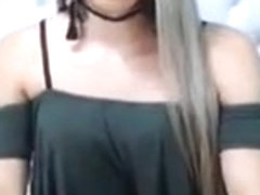 Huge Hard Shemale Dick in Solo Masturbation