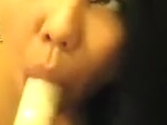 Brunette AsianSugarBabe masturbates and fucks herself with a dildo