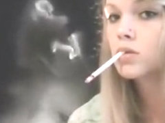 Beautiful blonde girl smoking her VS120s... Mika