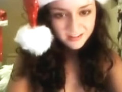 Santa girl gives a christmas...