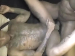 Tatted Freak Sites on Dick While It Explodes TaeTheDoug RioBLACK THUG