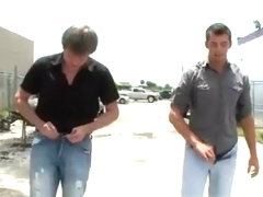 Boy caresses a cock on the streets