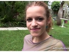 natural redhead outdoor fuck