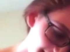 She begs him to cum on her pussy