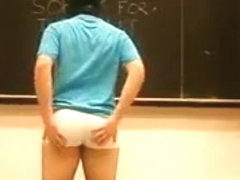 Gay exhibtionist Stripping and cumming in lecture hall
