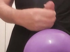 Sissy Faggot Purple Playball Cum in Lingerie