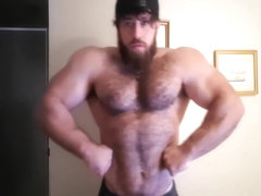 hairy muscle bear jerks off