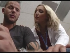 Hot sexy blond doctor receives buttfucked by patient