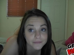 Brooklyn and her cute face got busted with mans load