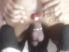 Bisexual male playing solo with BBC Dildo