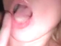 Cum on her throat and face makes her soaked