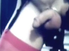 Black cock & red thigh highs