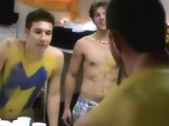 Tipsy college boy tastes several cocks