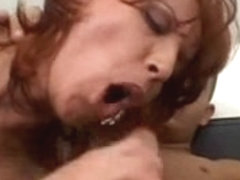 Redhead mature in blue