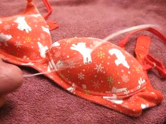 Cum on Christmas Bra in July