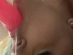 Big booty skanks suck on toys