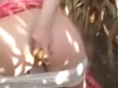 Busty amateur maize play