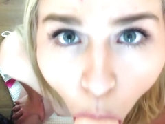 Pretty Amateur Sucks Her Dildo