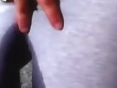 Amateur brunette reveals her cunt and globes