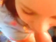 Real redhead wife gives POV blowjob