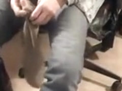 nlboots - naked feet, socks, boots, smokin', jeans