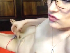 Dirty Shemale penetrates her ass with a toy