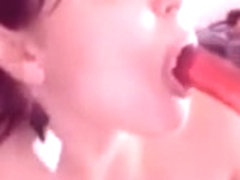 Busty Brunette pleasing herself