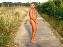 Masturbating in public naked on the street