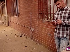 Colby Keller and Dato Foland meet and have really good sex in the alley