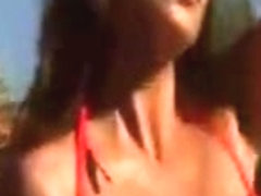 Milf in red bikini fucked