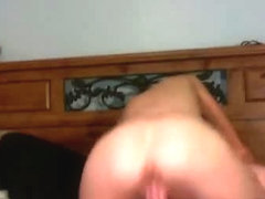 Gf deepthroat & anal beads on webcam