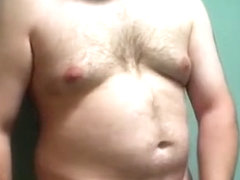 Bald Young Chubby Guy First Time Standing & Ejaculating
