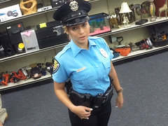 Beautiful and big tits police officer gets fucked in Shawns office